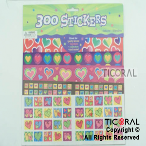 STICKER CORAZONES (300 UNID) HS5283-4 x 12